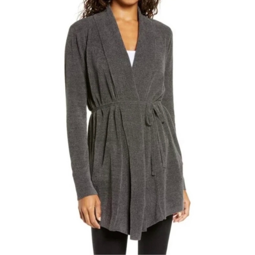 Barefoot Dreams | Cozychic Ultralite gray tie lounge robe cardigan size … - Picture 8 of 15